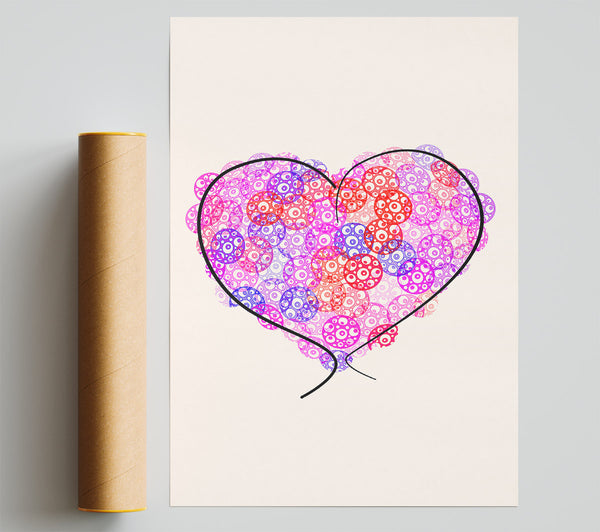 Love Heart Cogs Giclee Print