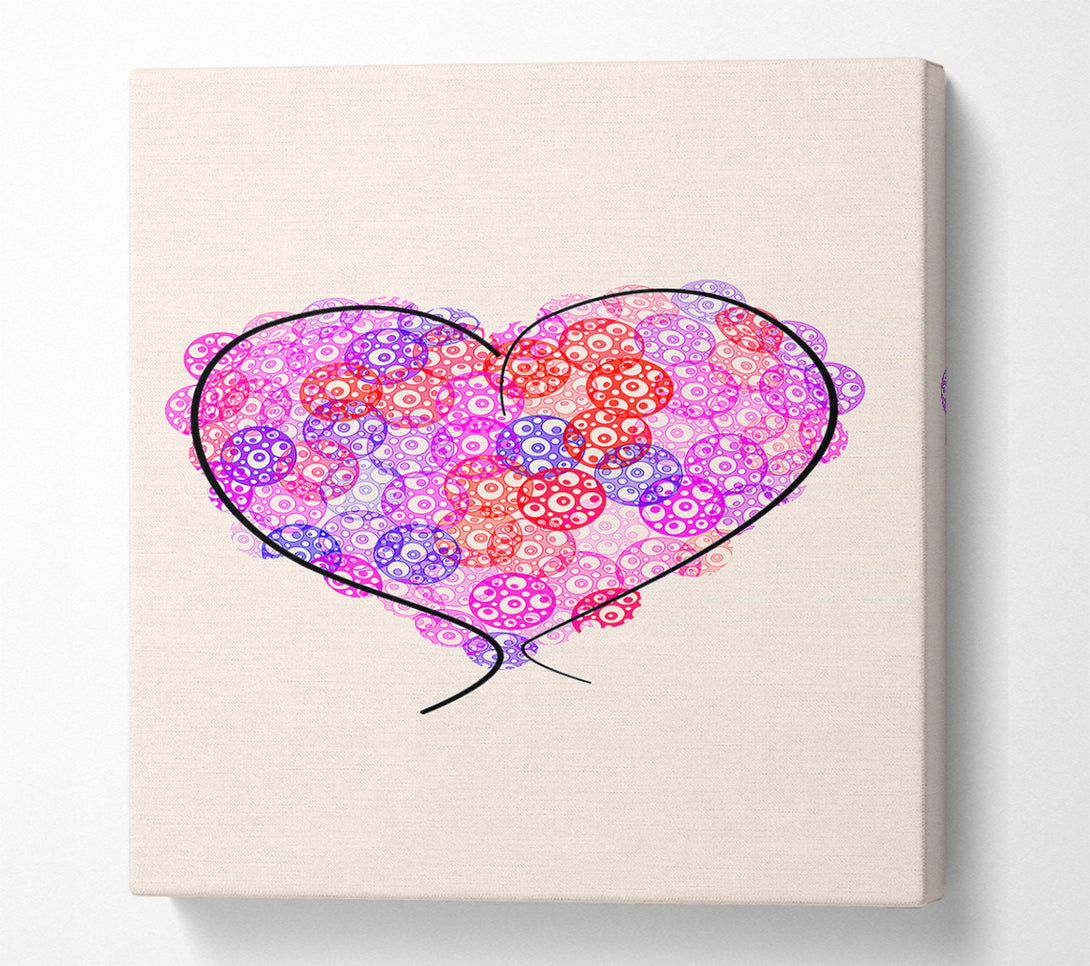  A Canvas Print of Love Heart Cogs Canvas Wall Art