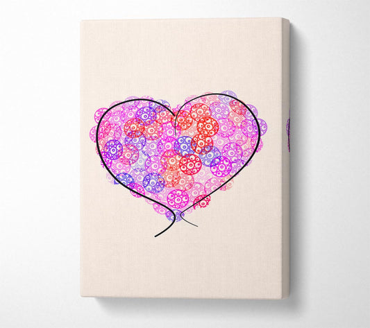 Love Heart Cogs Canvas Wall Art