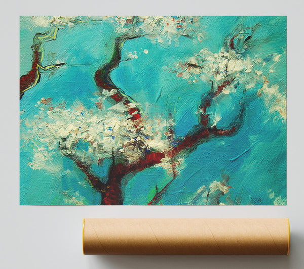 Cherry Blossom Blues Giclee Print