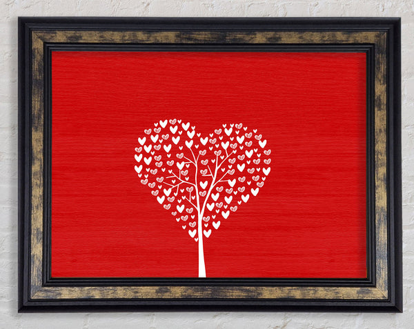 Red Love Tree Framed Print