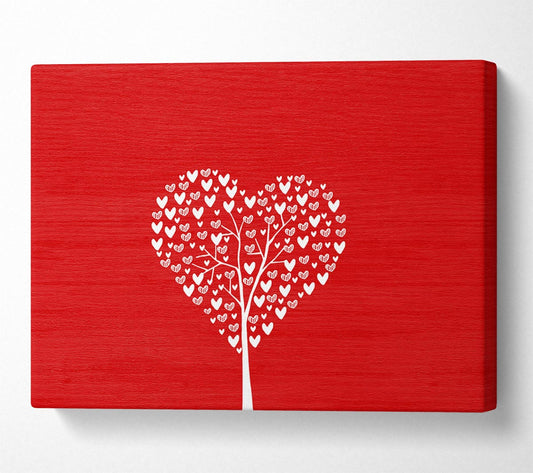 Red Love Tree Canvas Wall Art