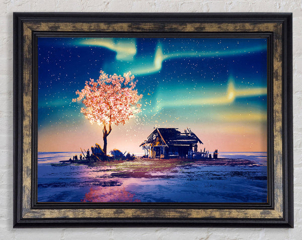 Pink Northern Light Twilight Framed Print