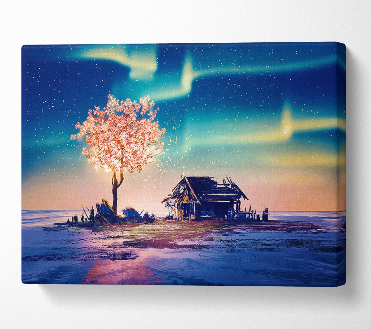 Pink Northern Light Twilight Canvas Wall Art