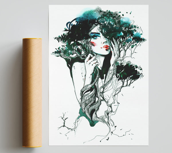 Forest Girl Print