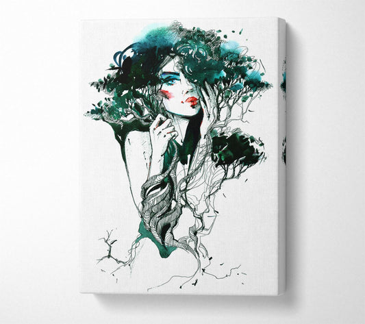 Forest Girl Canvas Wall Art