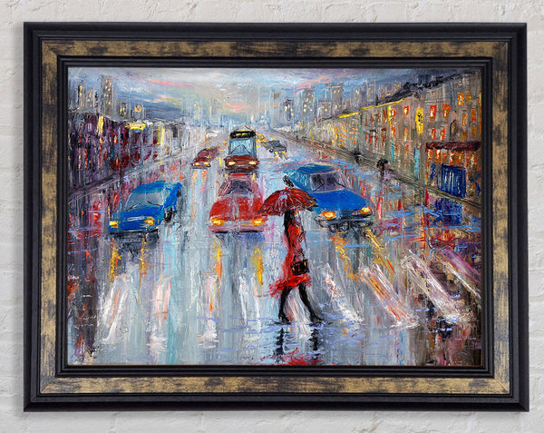 Walk In The Rain Framed Print