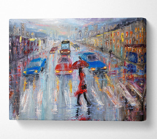 Walk In The Rain Canvas Wall Art