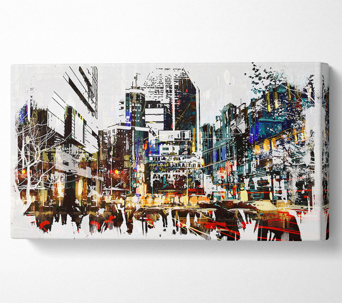  A Canvas Print of 5th Avenue Rush Hour Canvas Wall Art