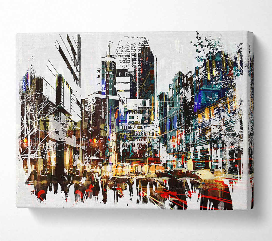  A Canvas Print of 5th Avenue Rush Hour Canvas Wall Art