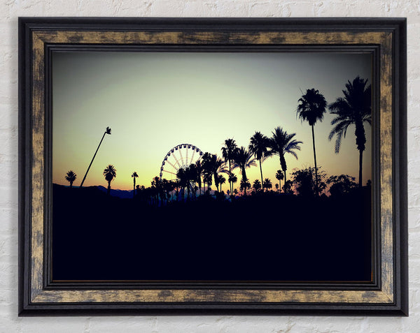 Fairground At Dusk Framed Print