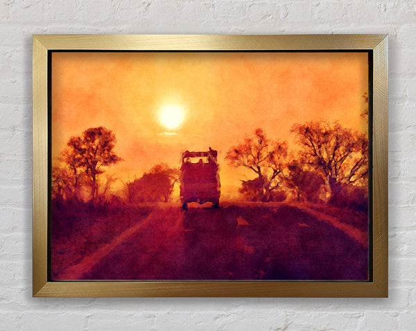 Driving Off Into The Sunset Framed Print
