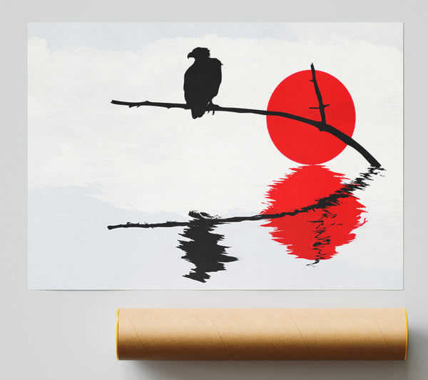Reflections Of The Red Sun Eagle Giclee Print