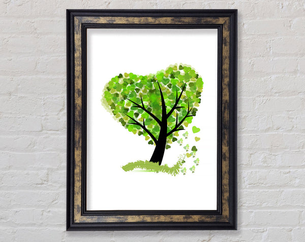 Green Love Tree Framed Print