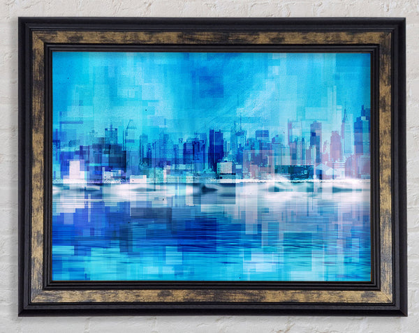 Electric Blue City Framed Print