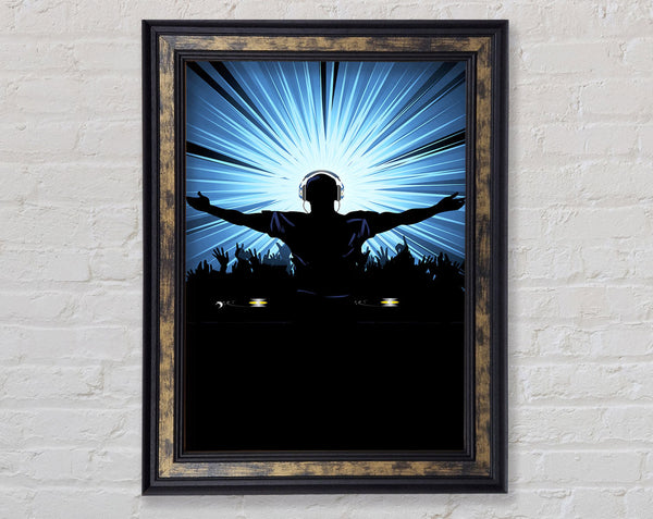 DJ Blue Sun Lights Framed Print