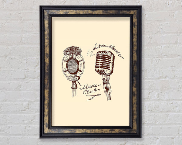 Retro Music Club Framed Print