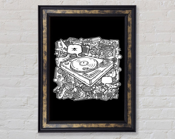 Retro Music Player Framed Print