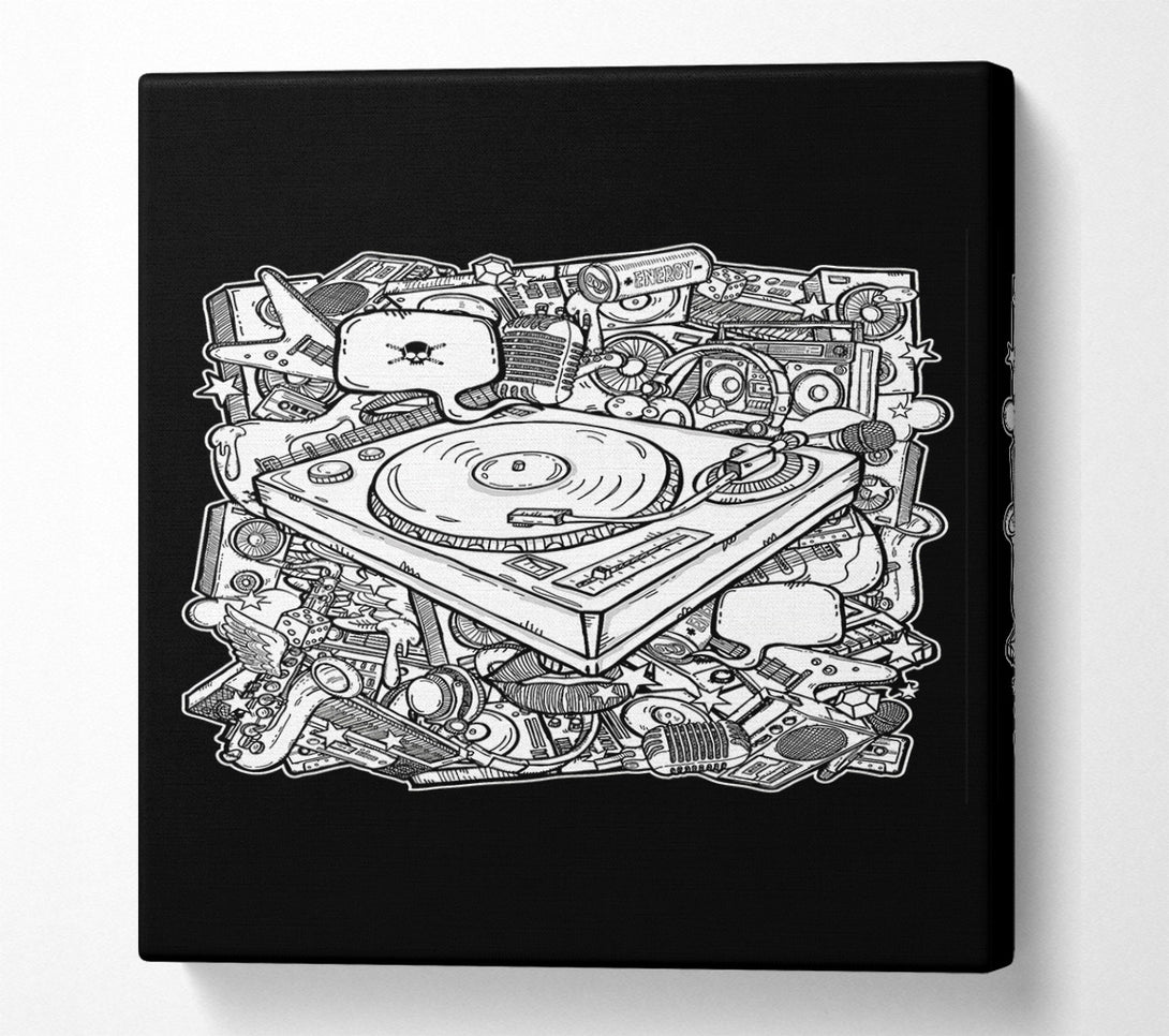  A Canvas Print of Retro Music Player Canvas Wall Art