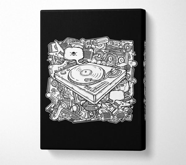  A Canvas Print of Retro Music Player Canvas Wall Art