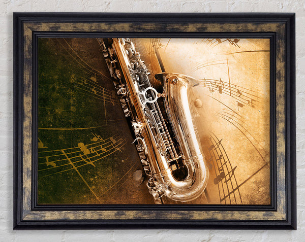 Saxophone Notes Framed Print