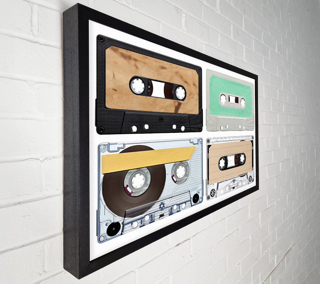  A Canvas Print of Retro Music Tapes Canvas Print