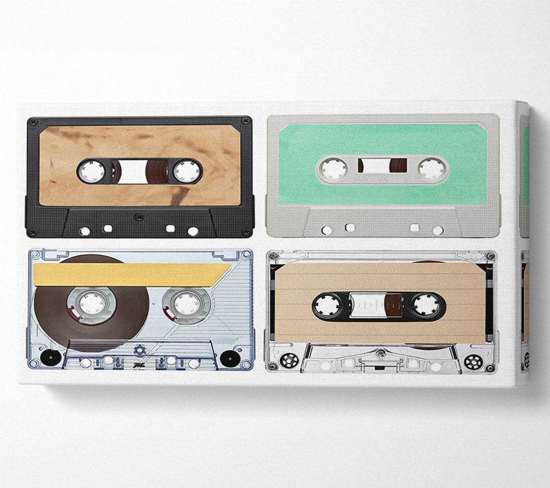  A Canvas Print of Retro Music Tapes Canvas Print