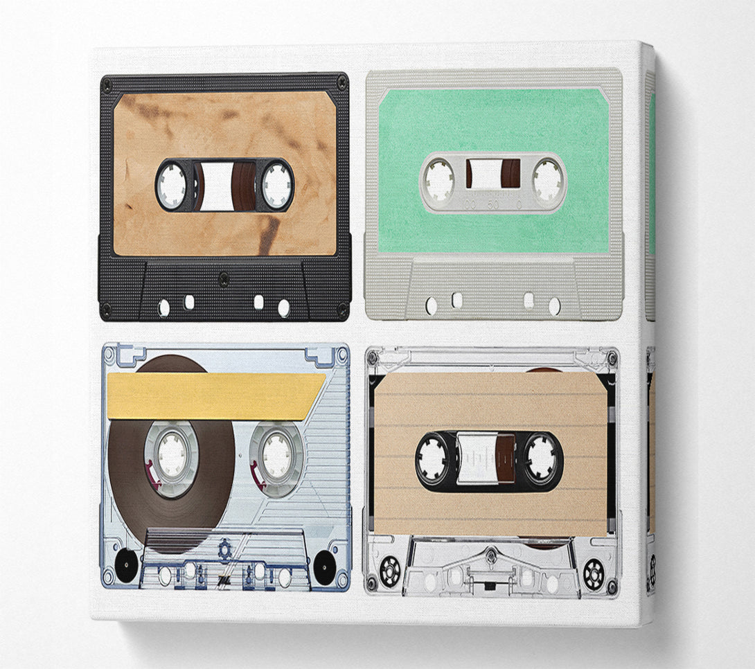  A Canvas Print of Retro Music Tapes Canvas Print