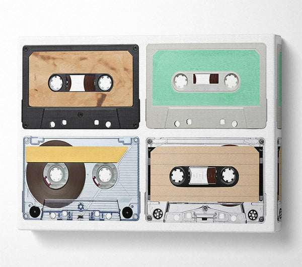  A Canvas Print of Retro Music Tapes Canvas Print