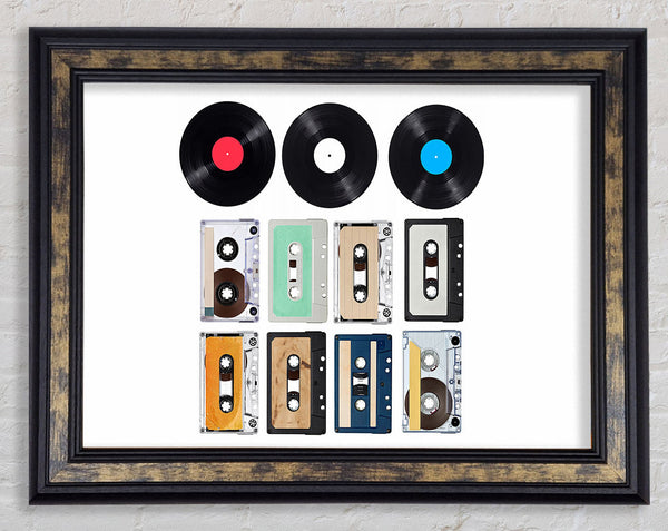 Retro Music Players Framed Print