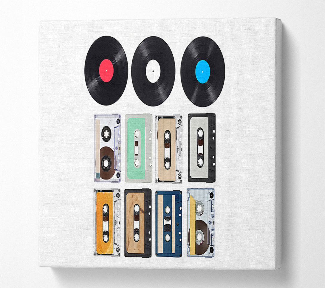  A Canvas Print of Retro Music Players Canvas Print