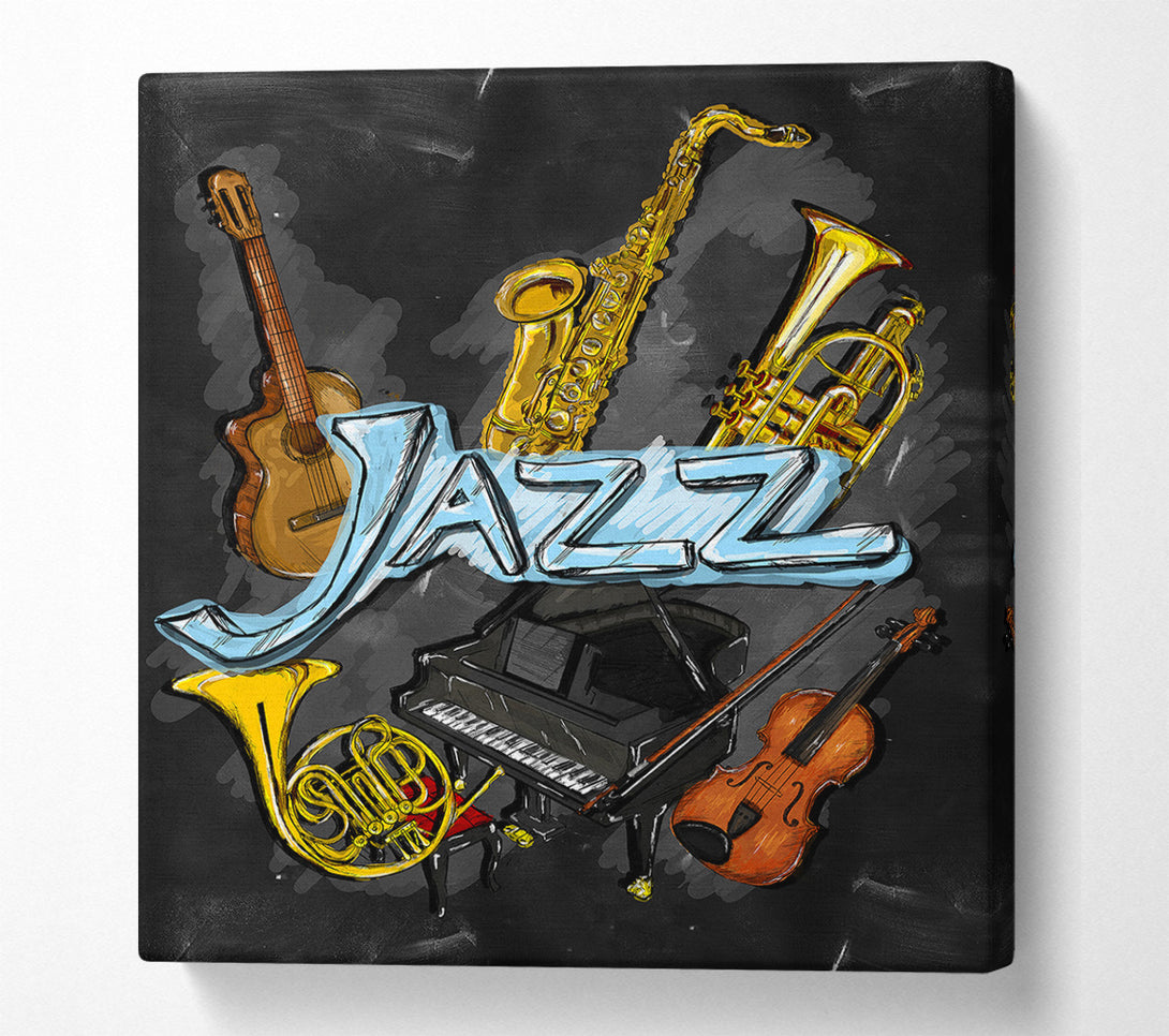  A Canvas Print of Jazz Instruments Canvas Wall Art