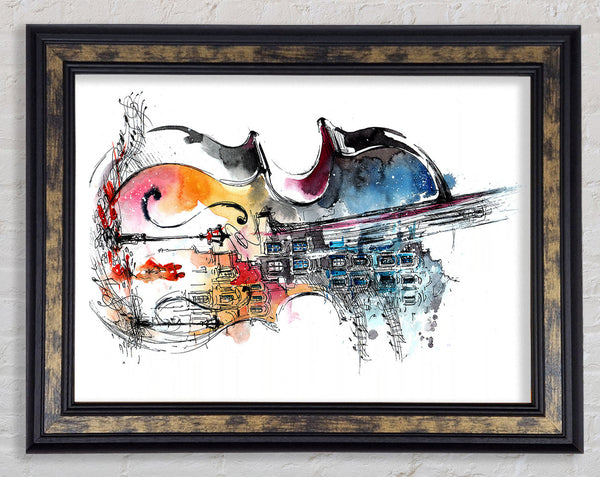Double Bass In The Music Framed Print