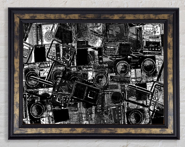 Speaker Stack Framed Print