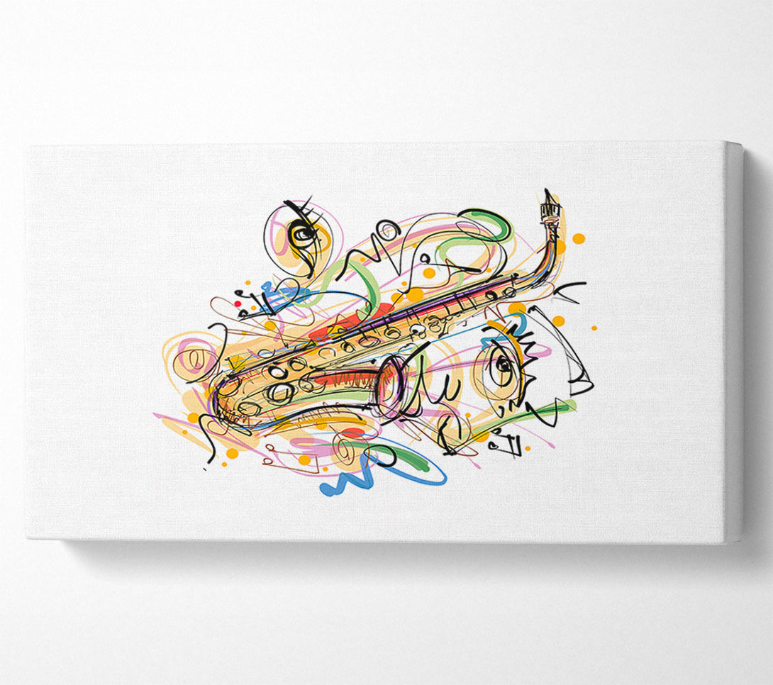  A Canvas Print of Saxophone Rainbow Tunes Canvas Art