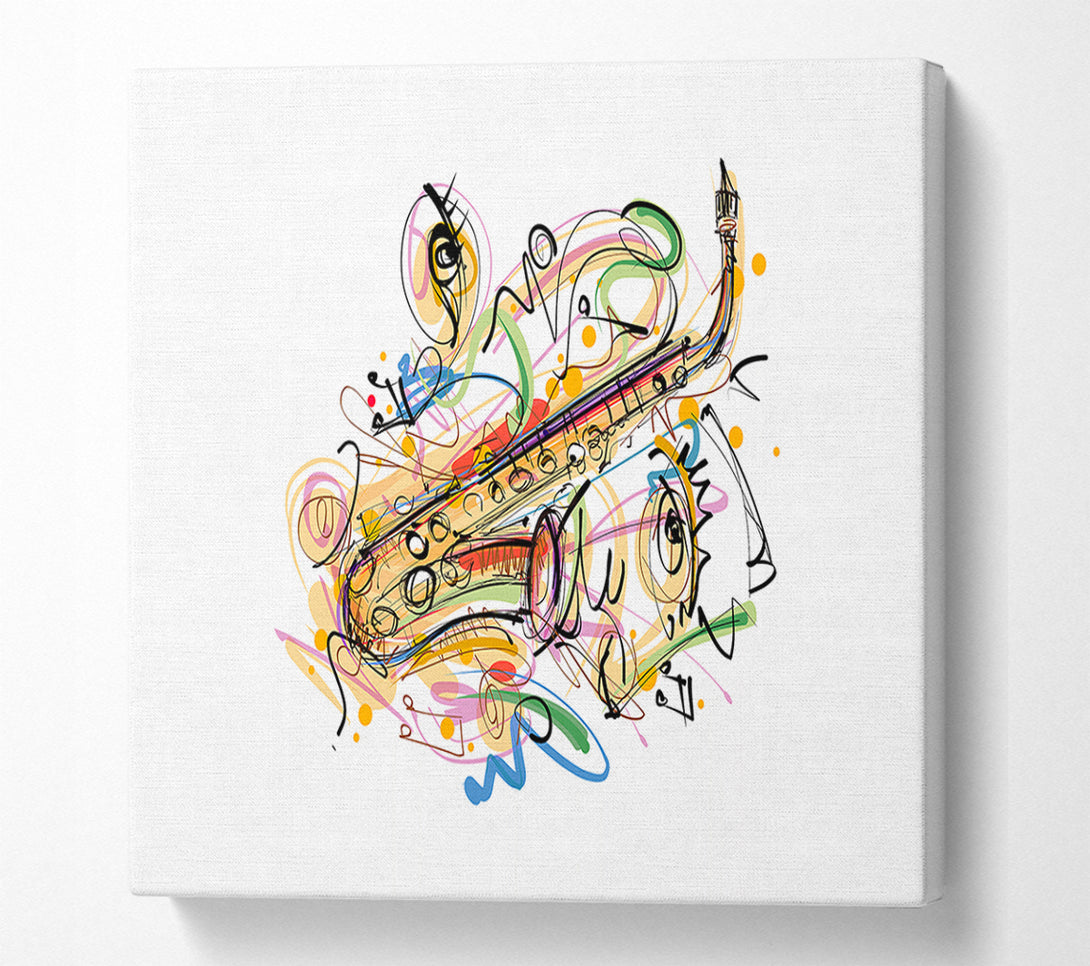  A Canvas Print of Saxophone Rainbow Tunes Canvas Art