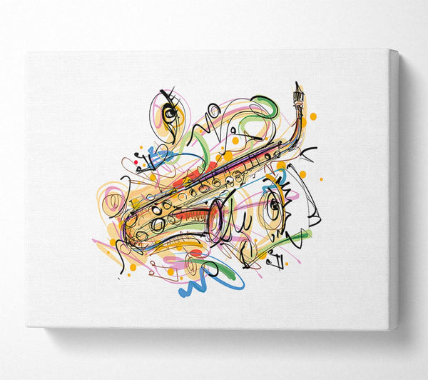  A Canvas Print of Saxophone Rainbow Tunes Canvas Art
