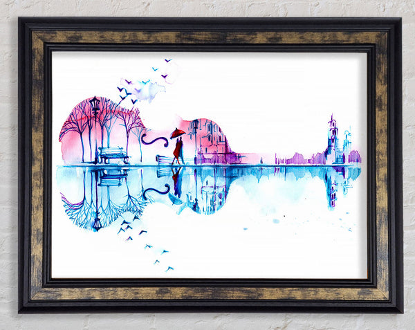 Violin Treeline Framed Print