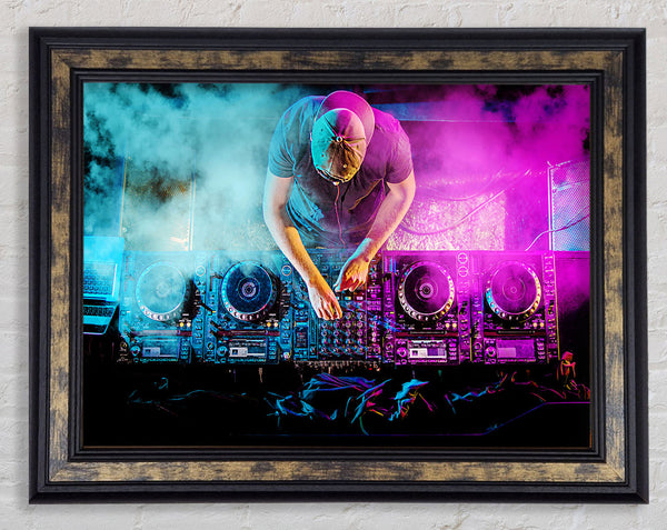 Double Deck DJ Framed Print