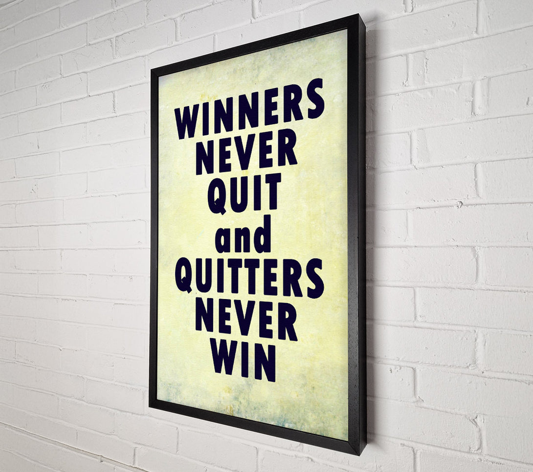  A Canvas Print of Winners Never Quit Canvas Print