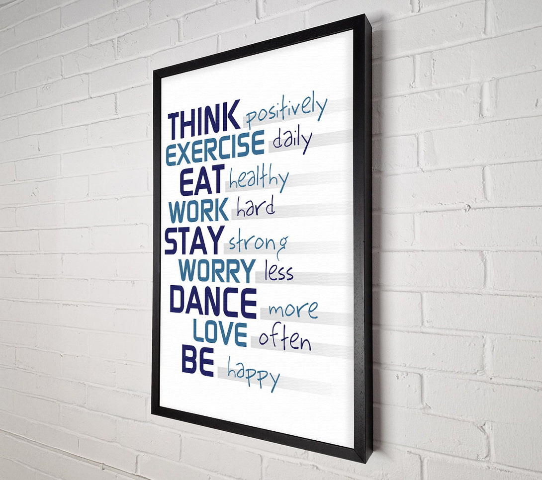  A Canvas Print of Think Exercise Eat Canvas Art