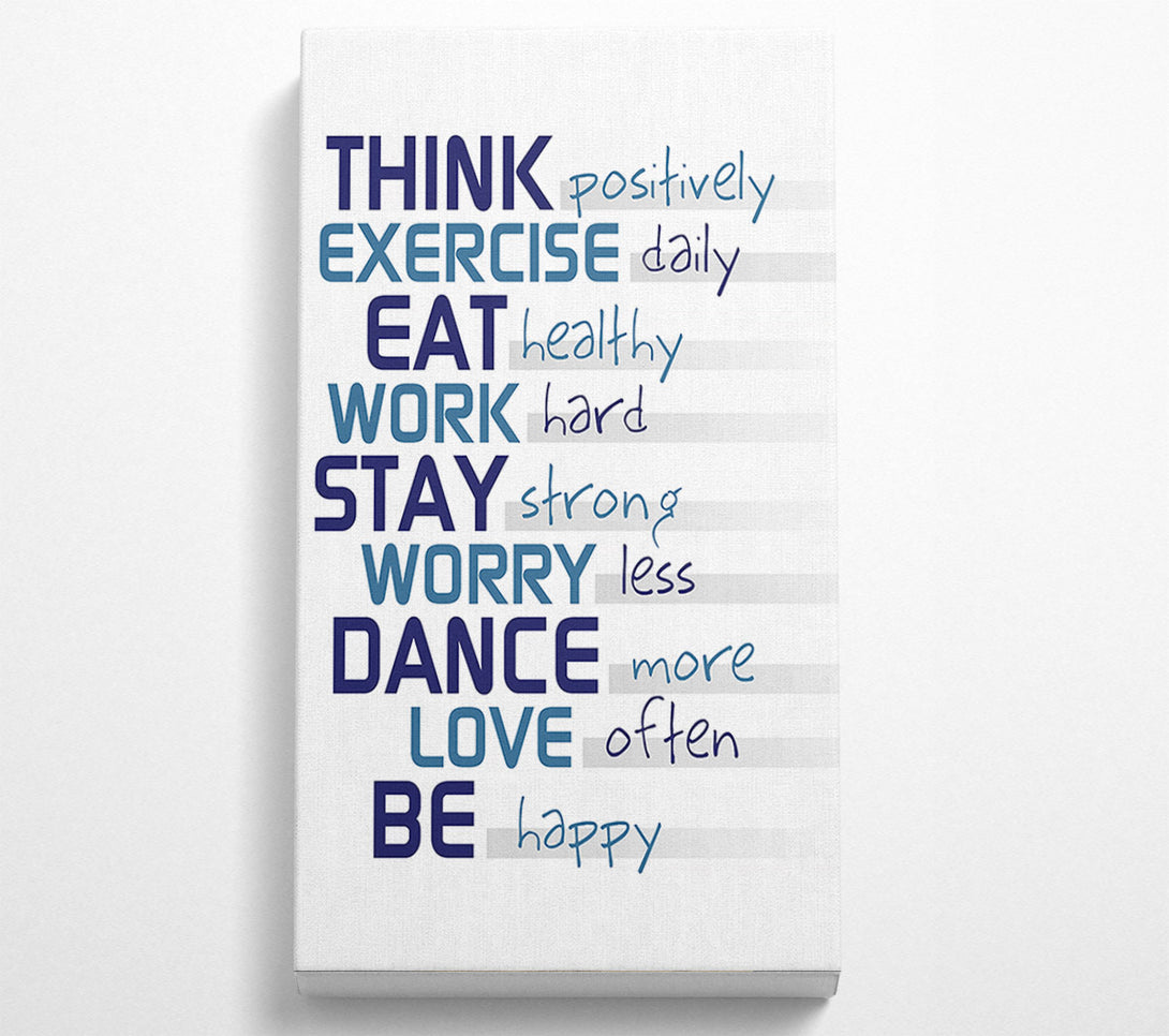  A Canvas Print of Think Exercise Eat Canvas Art