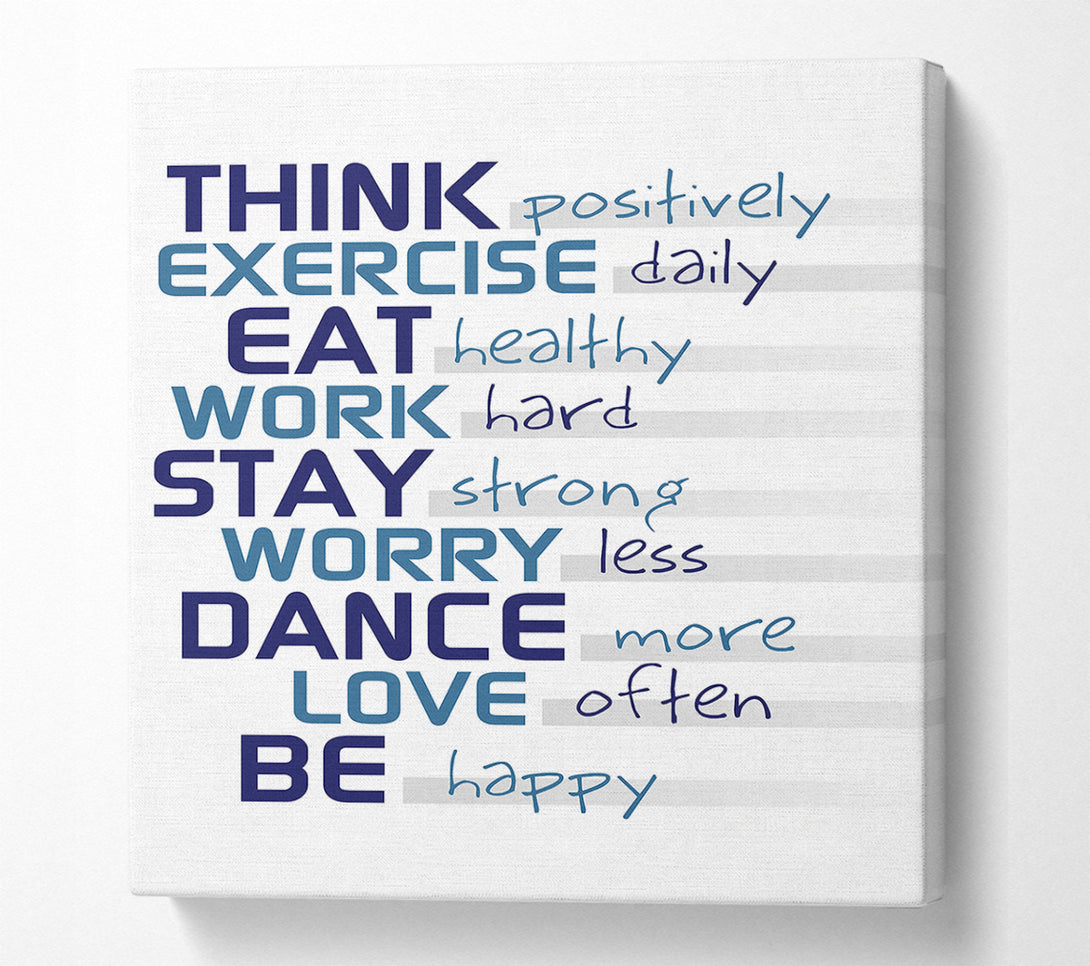  A Canvas Print of Think Exercise Eat Canvas Art