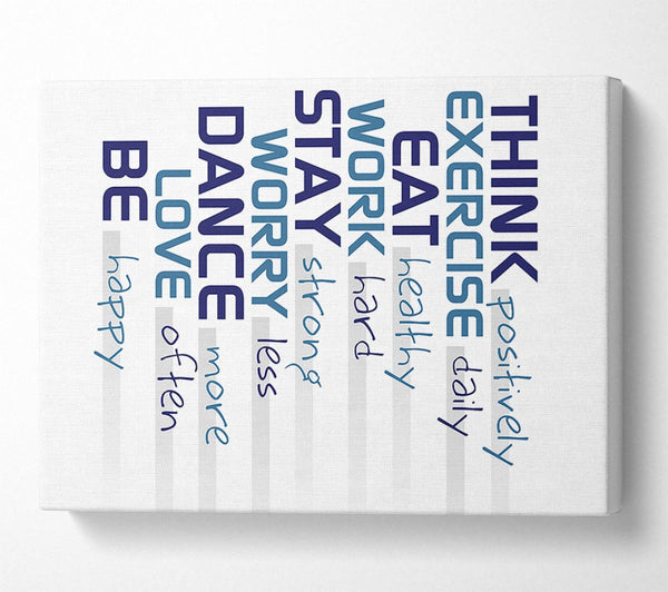  A Canvas Print of Think Exercise Eat Canvas Art