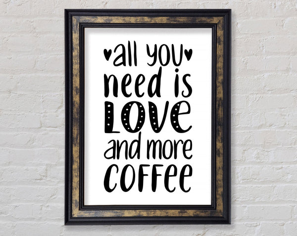 All You need Is Love Coffee 2 Framed Print