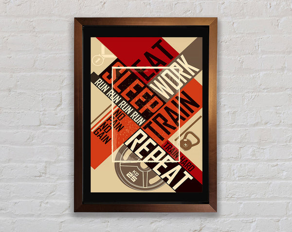 Eat Sleep Work Train Repeat 2 Framed Print