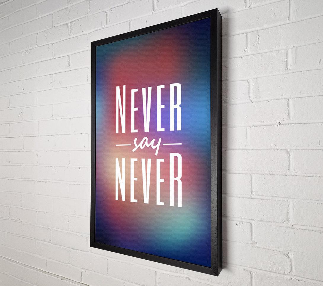  A Canvas Print of Never Say Never 2 Canvas Print