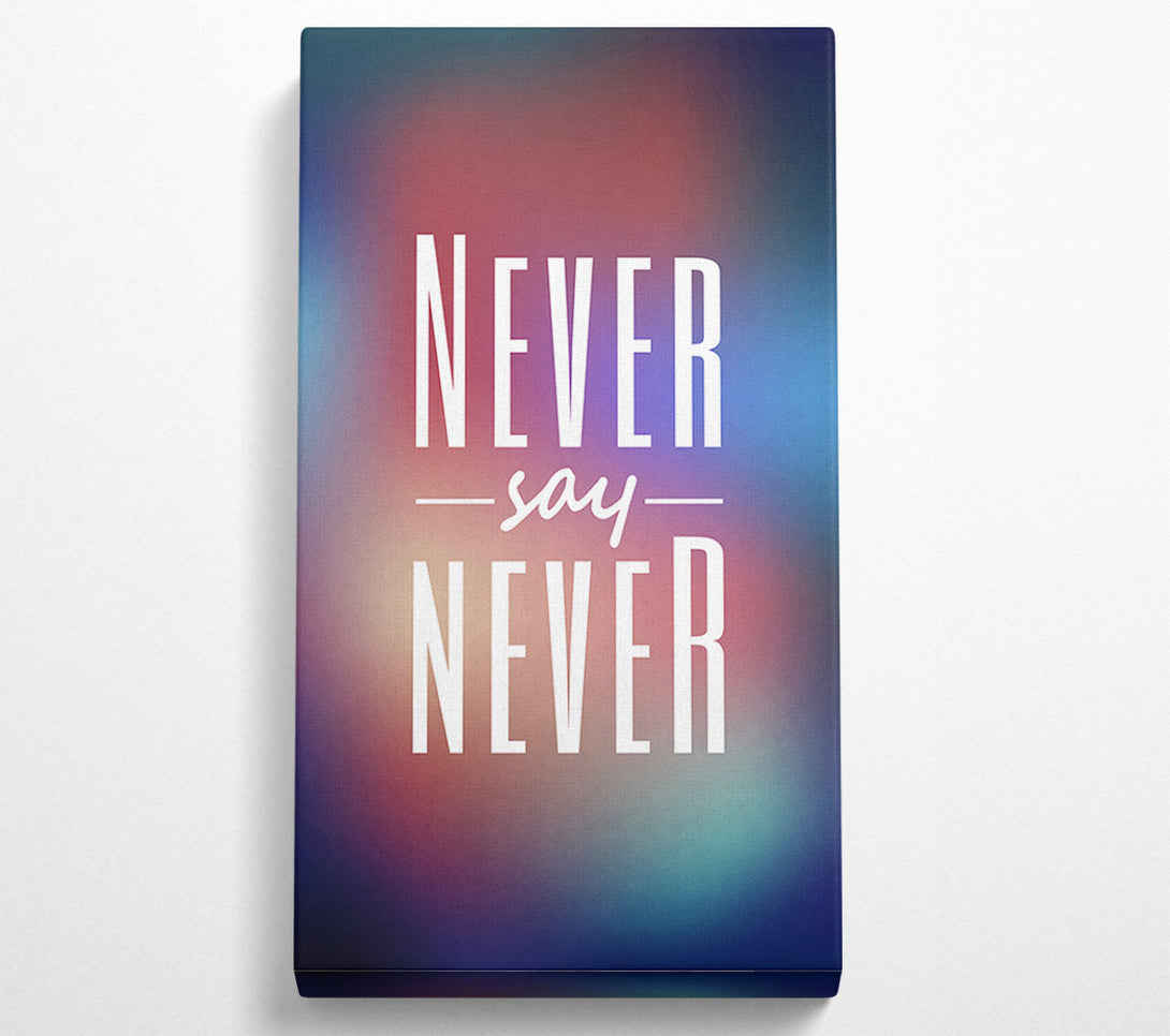  A Canvas Print of Never Say Never 2 Canvas Print