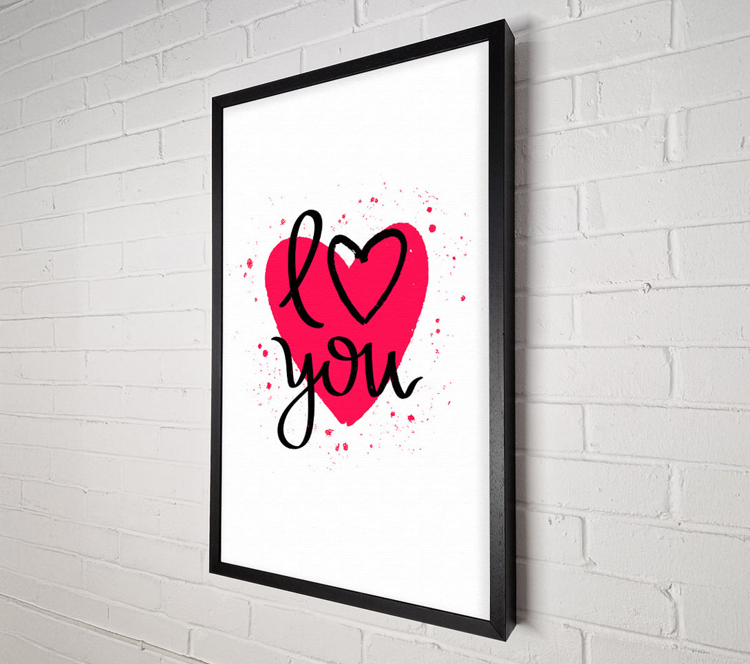  A Canvas Print of Love You 3 Canvas Art