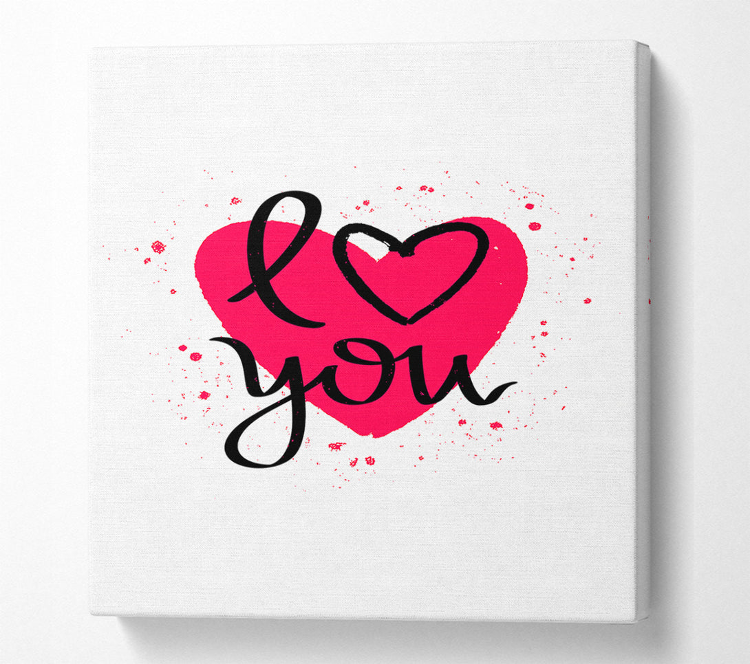  A Canvas Print of Love You 3 Canvas Art